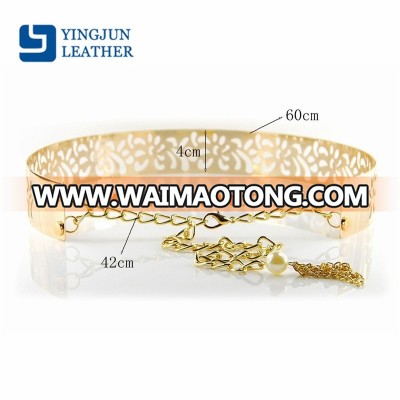 Golden metal mirror waist belts