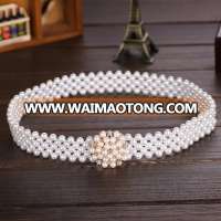 C86189A korea lady new fashion pearl beaded belt/summer belts